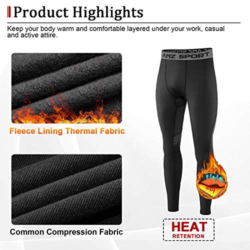 AMZSPORT Heren Compressie Legging Fleece voor Winter Hardlopen - Image 5
