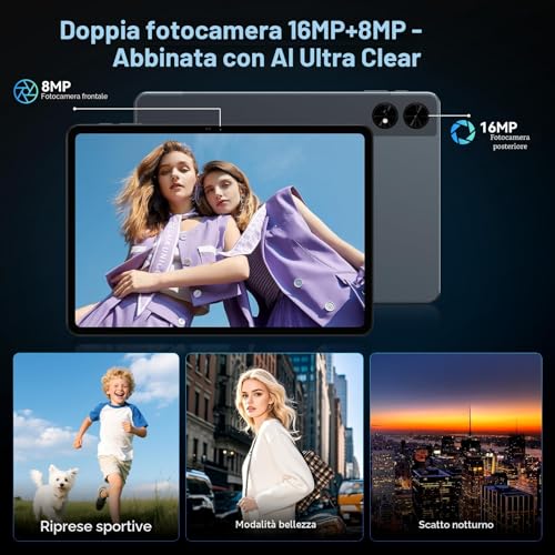 TABWEE T60 12 Inch Tablet with Keyboard – Android 16, 48 GB RAM+ 256 GB ROM, 10000 mAh, 16 MP+8 MP, 1600 x 2400 QHD+, Widevine L1, Gemini AI 3.1 Pro, GPS, Tablet on offer with 4G (4 Years Warranty)
