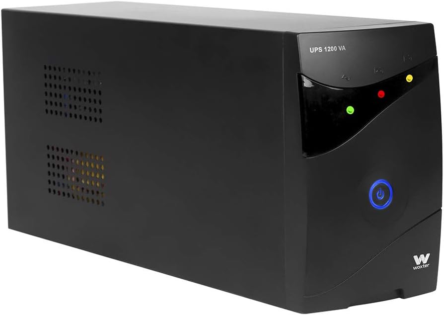 Woxter UPS 1200 VA - Sistema SAI de alimentación ininterrumpida SAI (1200VA/720 watts, Autonomía aproximativamente 20-30 minutos), Fuente de alimentación Continua, 3 tomas Schuko