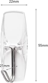 Command Hanging Hooks 10 Clear Hooks with 12 Strips Wire Hook Bundle view 2