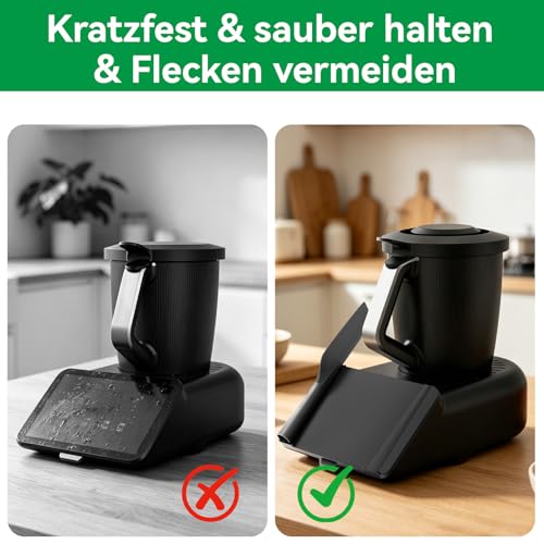 Protector de pantalla para Thermomix TM7 con soporte para espátula, accesorio para Thermomix TM7, funda rígida, placa protectora resistente a los arañazos, resistente al agua y al polvo, color negro