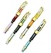 Lanxivi 4 PCS Yongsheng 3008 Piston Fountain Pen Fine Nib Transparent Diversity Color Gold Trim Set