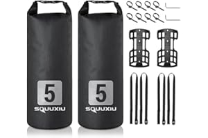 SOUUXIU 2Packs Bike Fork Bags Waterproof Roll Top Design 5L/7L Bicycle Dry Bag Fork Sacks Cycling Pack Bike Pannier for Moutain Bikes Road Bikes Electric Scooters