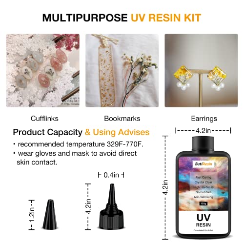 ButiResin UV Resin 200g, Upgrade Ultra Crystal Clear Hard Type