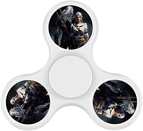 ELA DIA Tri-Hands Fidget Spinner Toy, Perfect for ADHD EDC ADD, Controlling Force, Fashion Design and Images(The Witcher 3: Wild Hunt - White)