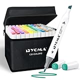 Y YOMA 120 Colors Alcohol Markers Dual Tip Markers
