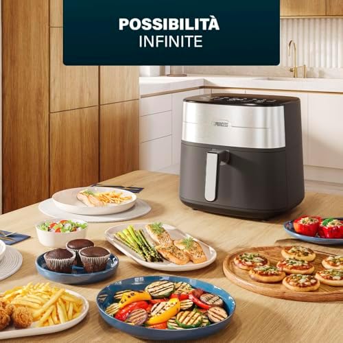 Dual Heat Airfryer 8L XXL, Friggitrice ad aria con Doppio Elemento Riscaldante per una Cottura più Rapida e Risultati Croccanti, 15 in 1, Senza BPA e PFAS, 2000 W, 182280