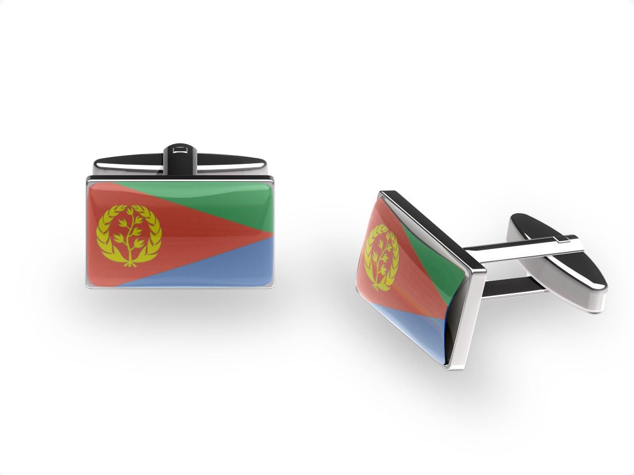 Eritrean Wreath Cufflinks (Eritrea flag cufflinks with gift box)