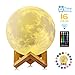 GDPETS Moon Lamp, 9.6 Inches 16 Colors Moon Night Light with Stand & Remote &Touch Control and USB Rechargeable Decorative Luna Lamp