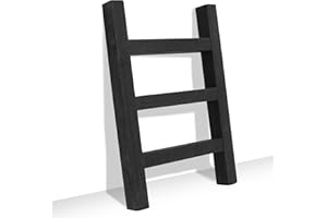 FUIN Wooden Tea Towel Ladder, Mini Ladder Towel Rack Display Hanger, Small Rustic Farmhouse Tea Towel Stand Holder for Countr