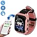 JUNEO GPS Watch Activity Tracker, SOS,Dual Way Call Parents Control Real Time GPS/LBS Watch Locator with Pedometer for Kids/Elderly（without SIM card) (GPS + Flashlight + Camera ( M05 Pink))