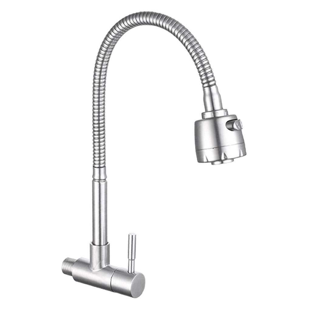 B Blesiya Solid Brass Swivel Water Tap Handset Single Hole Spring