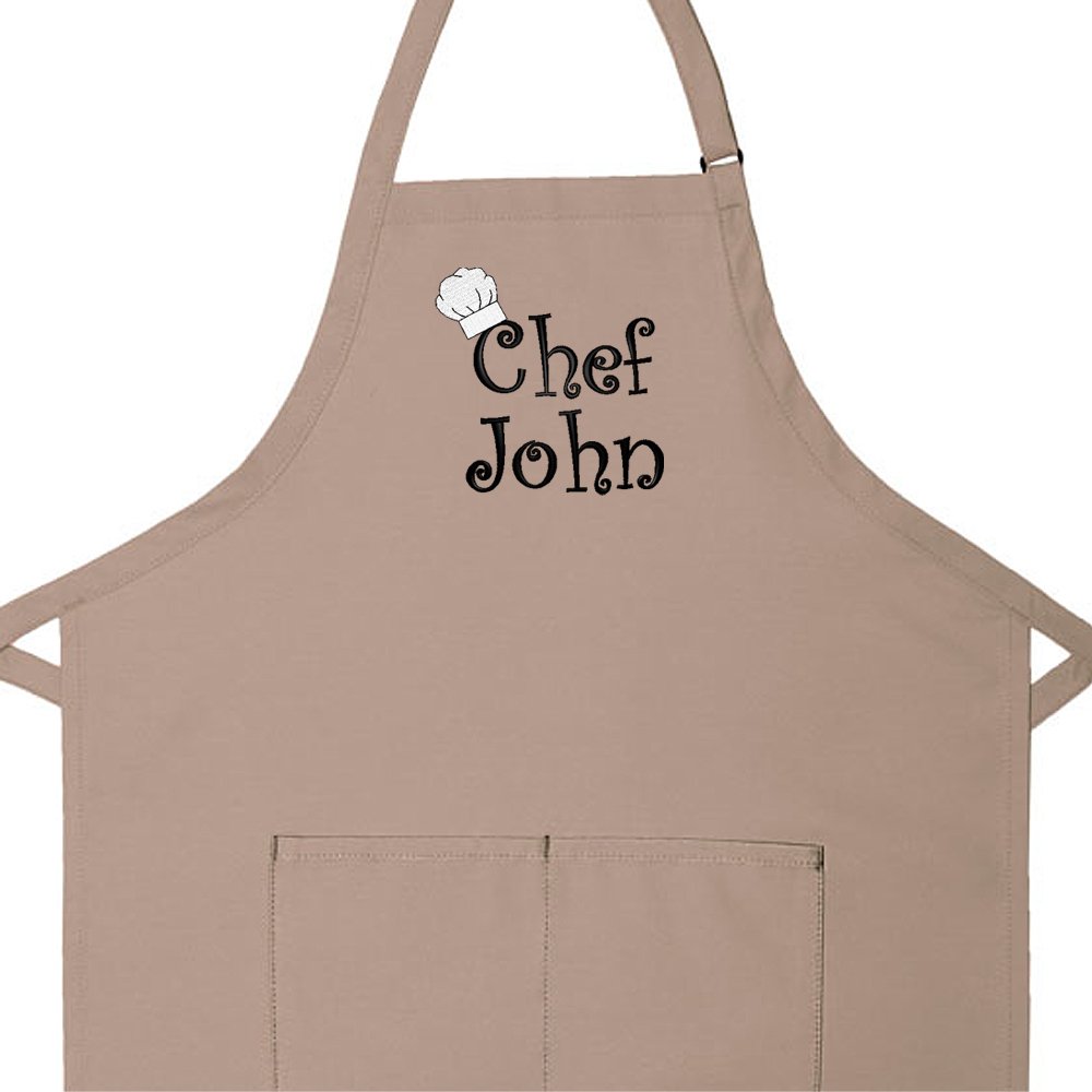 Made in the USA Personalized Embroidered Premium Adult Apron for Men Women Fathers Mothers Day Kitchen BBQ Grilling Gift