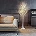 Excelvan Safe 48 LEDs 1.2M/4FT Silver Warm White Xmas Led Birch Twig Lighted Branches Tree for Home Bedroom Patio Garden Gate Yard Party Wedding Christmas Inside Outdoor Decoration