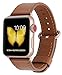 PEAK ZHANG Compatible Iwatch Band 42mm 44mm M/L Women Men Genuine Leather Replacement Strap Compatible iWatch Series 3 Gold/Series 4 Gold Aluminium, Light Brown