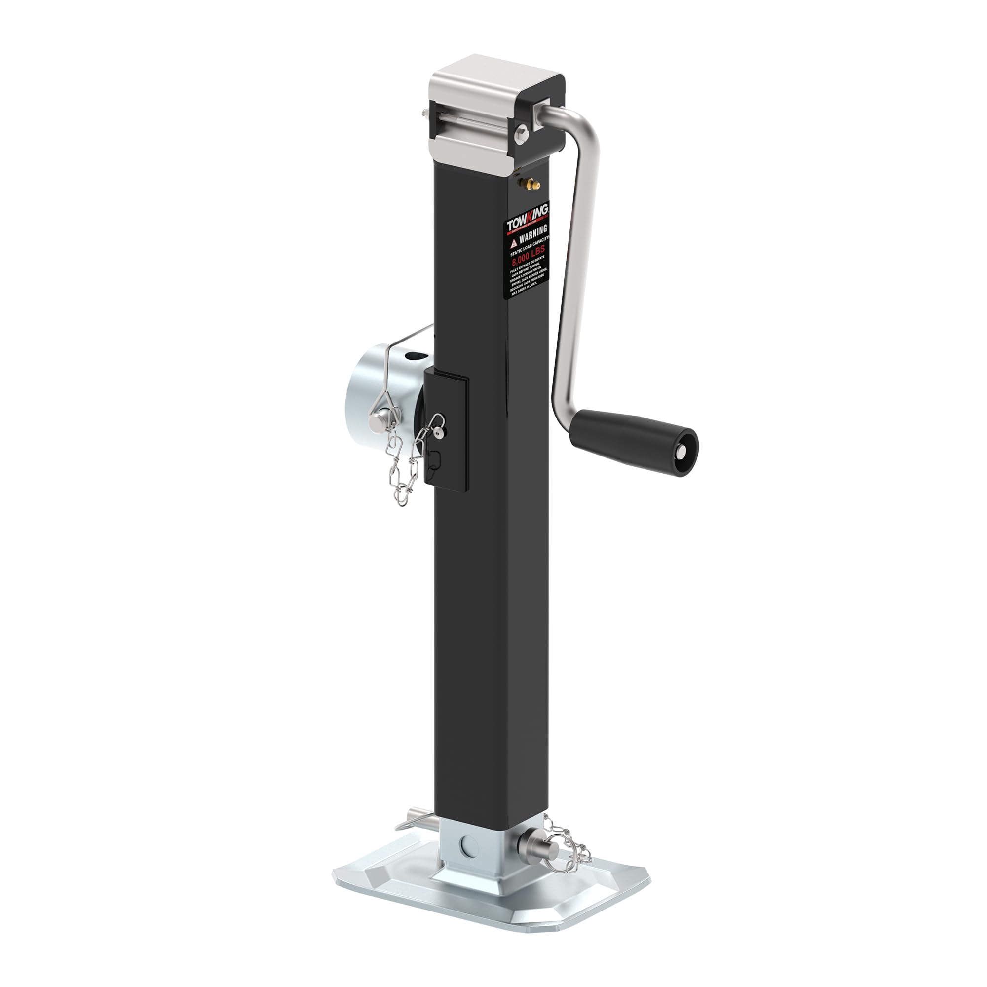 Photo 1 of TOWKING 8000LBS Pipe Mount Tongue Jack, 15" Lift, Heavy Duty Swivel Jack with Drop Leg, Weld On Jack for RV, Boat, and Utility Trailers