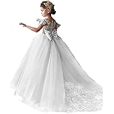 GU ZI YANG Lace Tulle Flower Girl Dresses for Wedding Party Kids Prom Ball Gown GZY230