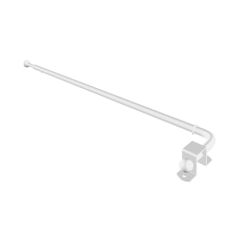 Flairdeco Schwenkstangen Schwenkarm-Gardinenstangen, Metall, Weiß, ausziehbar 60-100 cm, 2 Stück