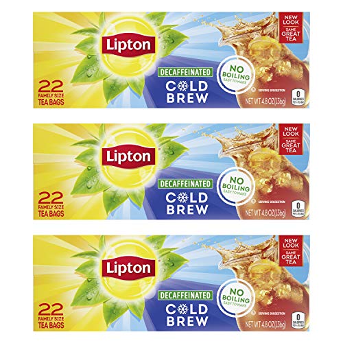 Lipton Decaffeinated Cold Brew Family Size Iced Tea Bags, Unsweetened ...