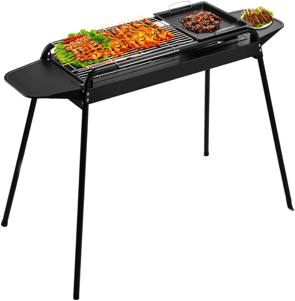 Review zaizai Barbecue Grill, Portable Folding Charcoal Barbecue Desk Tabletop Outdoor Stainless