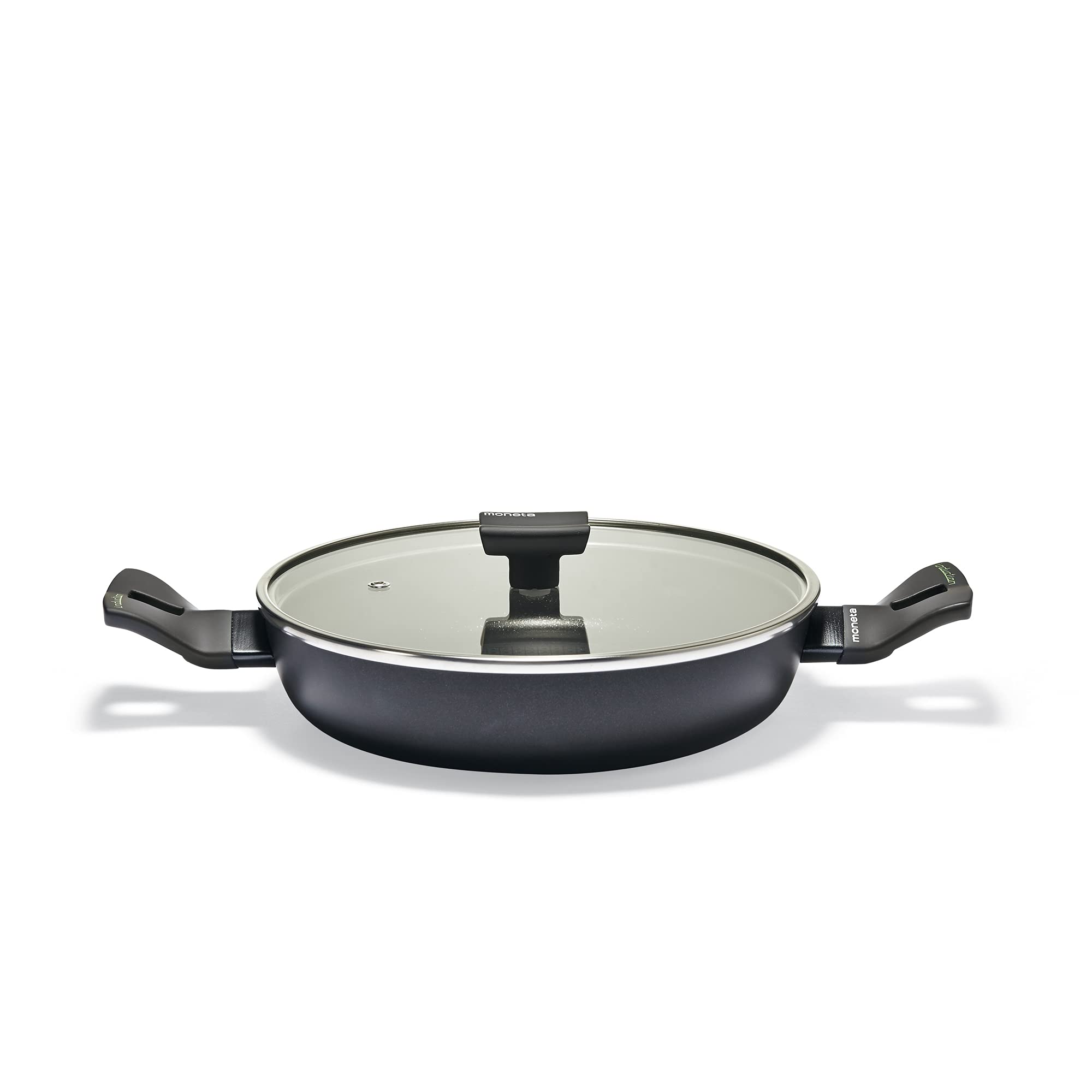 Moneta Nova, Protection Base, Skillet plus Lid 28cm, Aluminium, black