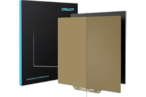 Creality Official Double Sided PEI Sheet and Magnetic Sticker 235*235mm, Golden PEI Smooth + Textured Spring Flexible Build Plate for 3D Printer Ender-3/3 S1/3 S1 Pro/5S1 Ender-3 Neo/3 V2 Neo/3 V3 SE