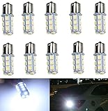 10-Pack 1156 1141 1003 18-SMD White LED Bulbs For Car Rear Turn Signal lights Interior RV Camper