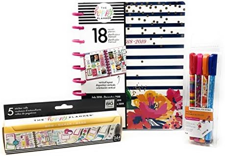 me & my BIG ideas The Happy Planner Plan A Happy Life 2018-2019 Monthly Planner Package Includes Mom Sticker Box And Pen Set