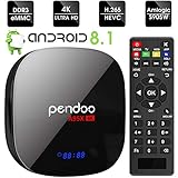 Android TV Box, Pendoo A95X Android 8.1 TV Box 2GB RAM 16GB ROM, Amlogic S905W Quad-Core Android TV Box WiFi 2.4GHz 4K/3D/H.265 Android Box LED Display/Updated Remote Control