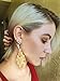 Set of 2 14K Gold Plated Large Dangling Leaf Tiered Long Women's Earrings