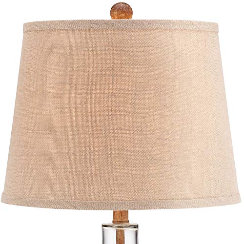 Coastal Nautical Beach Table Lamps 27" Tall Set of 2 Rope and Clear