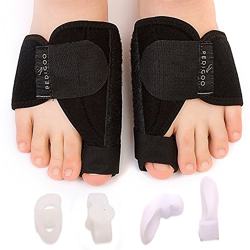 Bunion Corrector Bunion Relief Kit (Bunion Splints, Gel Toe Protect Separator Sleeves, Toe Separators) for Hallux Valgus - Day/Night Time Support for Women and Men (Foot Length 9-11 Inch, Size 5-10)