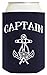 Funny Sailing Captain and First Mate Hat Embroidered Cap and Funny Beer Coolies Can Coolers Gift Set Bundle Navy