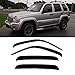 GLDIFA Smoke Window Visors Compatible with 2002-2007 Jeep Liberty Sun Rain Guards Wind Deflectors 4pcs