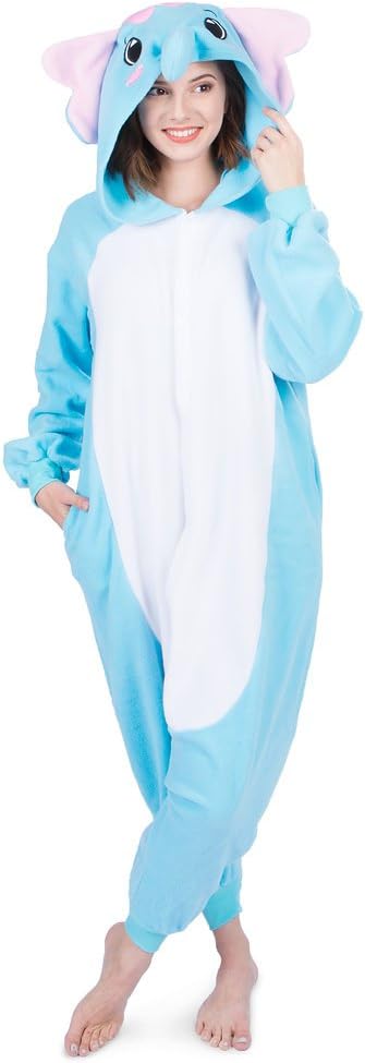 Emolly Fashion Adult Elephant Animal Onesie Costume Pajamas for Adults and Teens