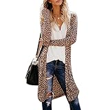 Women Cardigan Casual Long Sleeve Tops Printed Loose Open Front Outwear Autumn Maxi Sweater Coat Kimono Spring Breathable