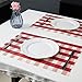 DOLOPL Valentine's Day Placemats Red and White Buffalo Check Table Mats Set of 6 Easy to Clean Wipeable Washable Farmhouse Placemats for Kitchen Dining Table Decorations