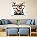 Muzagroo Art Lovely Pig with Glasses Paintings for Living Room Canvas Decor Wall Art Large Size Paintings for Wall Stretched Ready to Hang(32x32in)