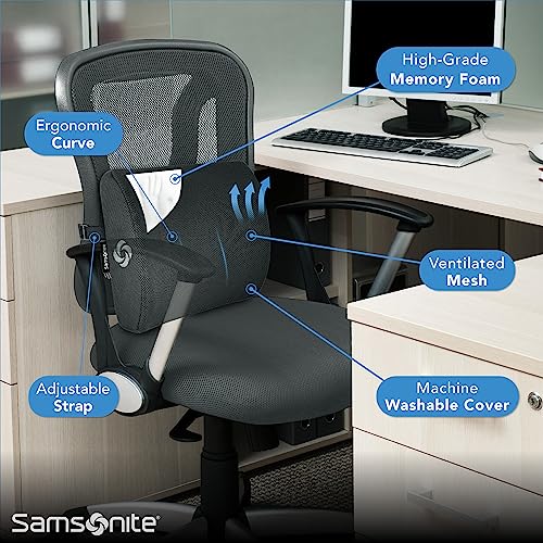 SAMSONITE Lumbar Support Pillow For Office Chair and Car Seat