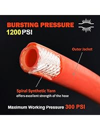 duryte Pro 300 PSI Hybrid (PVC caucho) Manguera de aire   3 8 Inch by 50 feet, 1 4 inch mnpt latón extremos