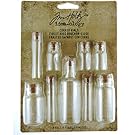 Tim Holtz Idea-ology Corked Vials by, 9 Glass Bottles, Various Sizes, Clear, TH92899