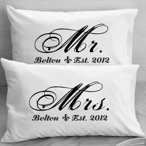 Mr And Mrs Pillowcases Personalized Wedding Gift Anniversary