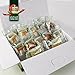 BAKLAVA SWEET CAKES GOURMET GIFT Box (10 Oz) : 12 pcs bite size, 6 different Baklava Pastry Varieties -MOST PRESTIGIOUS ORIGINAL BAKLAVA SWEETS ASSORTMENT -Gift box: Cashew & Pine, Pistachio (10 Oz)