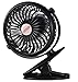 Battery Powered Fan Clip on Rechargeable Portable Mini USB for Table Stroller Outdoor, Black