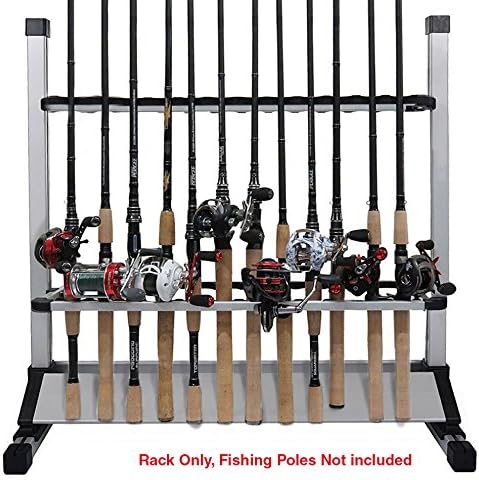 Qwest Portable Aluminum Fishing Rod Racks, Lightweight 24 Fishing Rod Holder
