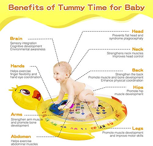 BROADREAM Tummy Time Water Mat Christmas Stocking Stuffers for 0 3 6 9 Months Baby Infants Toddlers, Baby Toys Inflatable Tummy Time Mat for Newborn Boy Girl