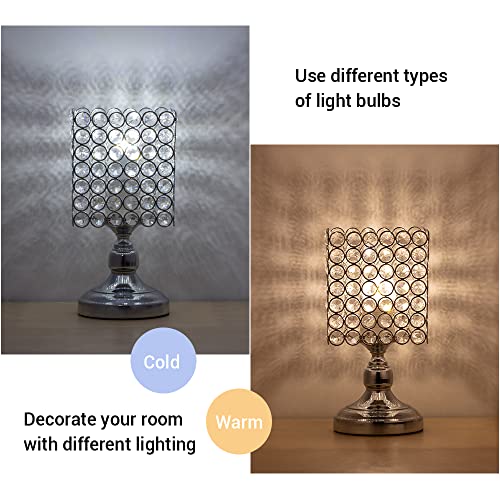 MOOACE Crystal Desk Lamp, Table Lamp Nightstand Small Crystal Light