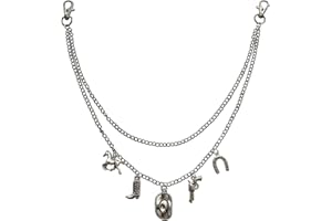 Cowboy Hat and Boot Charm Pant Chain for Men Women, Punk Accessories Trouser Chain, Hip Hop Layered Chains, Bags Decorations