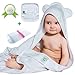 Bamboo Baby Hooded Bath Towel with Ears – Organic – Hypoallergenic – For Girls and Boys – Sized for Infant and Toddler – Laundry Bag and Baby Washcloths Included by Puritail (White)