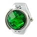 Youyoupifa Round Faceted Crystal Inlay Hunter Case Quartz Finger Ring Watch (Green)